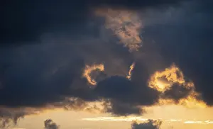 Southeast Europe Landscape Prints: Dramatic clouds, sunset, Cyclades