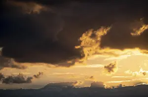 Southeast Europe Landscapes Prints: Dramatic clouds, sunset, Cyclades