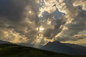 Sunset In The Alps Prints: Dramatic clouds at sunset, above Kuhtai