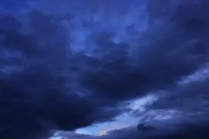 Dramatic Evening Sky Prints: Dramatic cloudscape at dusk, rain clouds, Austria