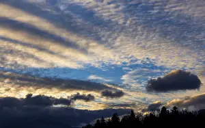 Cloudy Sky Austria Prints: Dramatic cloudy sky, cirrus clouds at sunset