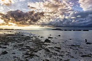 United Kingdom Coastal Scene Prints: Dramatic cloudy sky over coastline