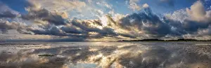 Low Tide Photography Prints: Dramatic cloudy sky with low