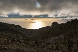 Parque Nacional Del Teide Spain Prints: Dramatic cloudy sky over the sea
