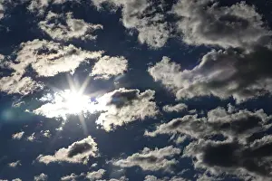 Dramatic Cloudy Skies Europe Prints: Dramatic cloudy sky with sunbeams