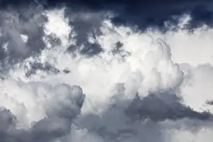 Dramatic Cloudy Sky Prints: Dramatic cloudy sky in front of thunderstorm