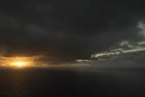 Dramatic Evening Sky Prints: Dramatic dark cloudy sky at sunset