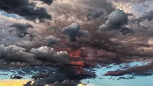 Dramatic Evening Sky Prints: Dramatic evening sky with thunderclouds