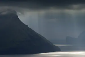 Deserted Atlantic Coast Prints: Dramatic mood lighting, low clouds
