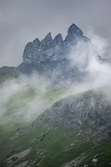 Bernese Oberland Switzerland Prints: Dramatic mountain landscape with clouds
