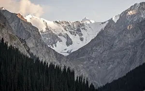 Kyrgyzstan Mountains Prints: Dramatic mountains with glaciers