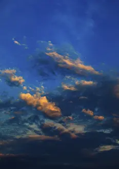 Deserted Austrian Landscape Prints: Dramatic red cloudscape at dusk