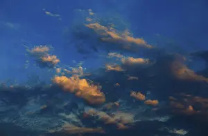 Deserted Cloudy Skies Europe Prints: Dramatic red cloudscape at dusk