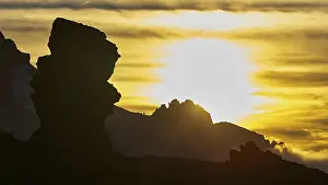 Parque Nacional Del Teide Spain Prints: Dramatic rock silhouettes at sunset
