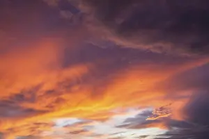 Evening Sun Sky Prints: Dramatic sunset clouds in sky