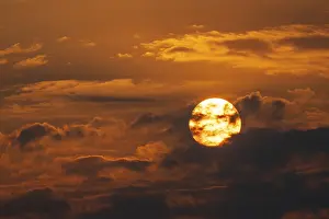 Dramatic Clouds Prints: Dramatic sunset with clouds and sun