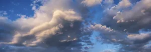Dark Cloudy Atmosphere Prints: Dramatic thunderclouds in the evening light