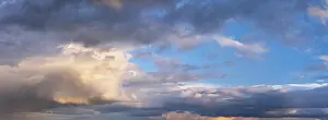 Dark Stormy Atmosphere Prints: Dramatic thunderclouds in the evening light