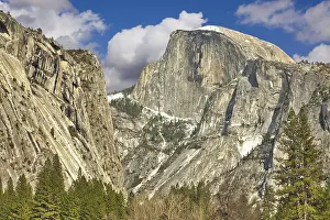 Yosemite National Park View Prints: Dramatic view of half dome at yosemite on a spring day