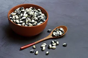 Dried Beans Prints: Dried beans in shell with spoon