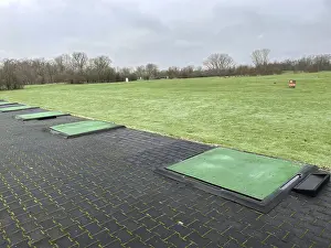 Uninhabited Golf Courses Prints: Driving range on a golf course