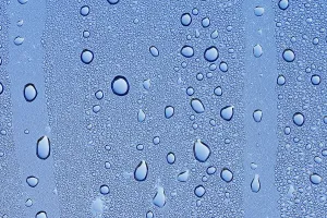 Dew Drop Germany Prints: Drops of water on a blue surface