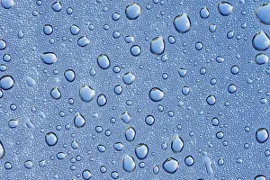 Dew Drop Germany Prints: Drops of water on a blue surface