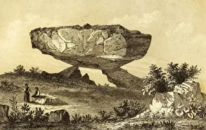 Bizarre Rock Formation Prints: Druid monument in the county of Cornwall