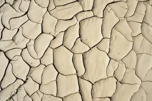 Climate Change Drought Prints: Dry river bed patterns, climate change drought