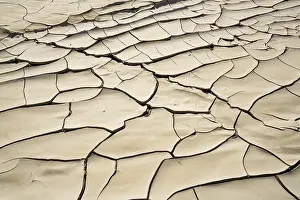 Global Warming Effects Prints: Dry river bed patterns, climate change drought