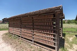 Franconian Open Air Museum Prints: Drying racks of the finished bricks