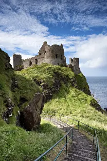 Prints of Dunluce Castle on the Atlantic Coast, Portrush, County Antrim, Northern Ireland, United Kingdom Castle Prints: Dunluce Castle Print, Portrush, Northern Ireland