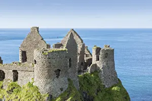 Prints of Dunluce Castle, Atlantic Coast, County Antrim, Northern Ireland, United Kingdom Castle Prints: Dunluce Castle Print, Northern Ireland Coastline
