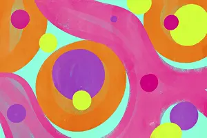 Geometric Shape Decoration Prints: A dynamic illustration featuring vibrant