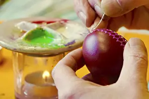 Easter Egg Decoration Prints: Easter, Easter egg, melted wax is applied by hand
