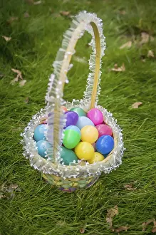 Colorful Easter Eggs Prints: Easter eggs basket