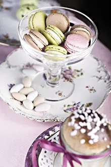 Food Still Life Composition Prints: The easter installation with macarons