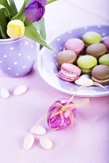 French Pastry Display Prints: The easter installation with macarons