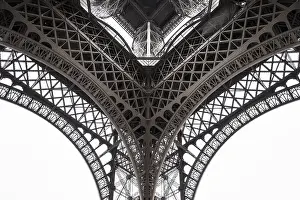 Steel Building Architecture Prints: Eiffel Tower, seen from beneath