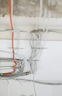 Electric Cable Prints: Electric cable on the ceiling of a flat