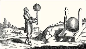 Deserted Laboratory Scene Prints: Electrostatic experiments by Otto von Guericke
