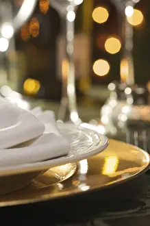 Elegant Dinner Setting Prints: Elegant dinner setting abstract macro background