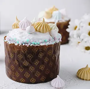 Traditional Easter Treats Prints: Elegant easter cake decorated with icing