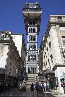 European Historic Towns Prints: Elevator, passenger elevator, Elevador de Santa Justa