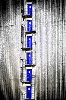 Building Architecture Design Prints: Emergency Exit Doors an a Building