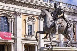 Roman Emperor Statue Prints: Equestrian Statue of Marcus Aurelius