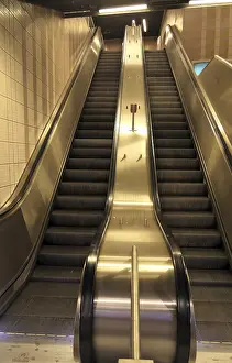 Public Transportation Hub Prints: Escalator
