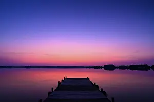 Atmospheric Evening Light Germany Prints: Evening at Lake Dummer, sunset