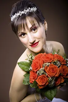 Decorative Headdress Prints: A example of bride hairstyle