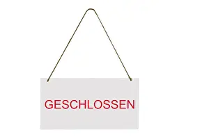 German Concept Image Prints: Exposed sign with the note closed